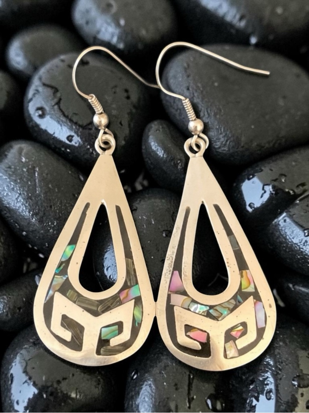 Taxco Silver Teardrop Dangle Earrings - 925 silver